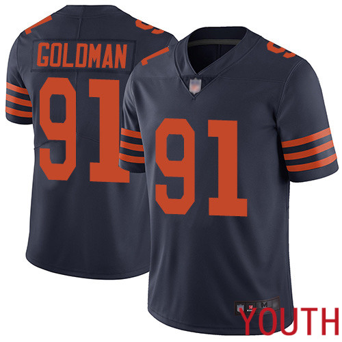 Chicago Bears Limited Navy Blue Youth Eddie Goldman Jersey NFL Football #91 Rush Vapor Untouchable->women nfl jersey->Women Jersey